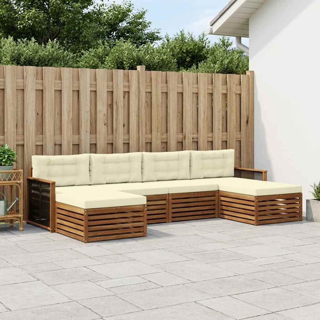 vidaXL Zestawy sof z poduszką 6 pcs Lite Drewno Akacji