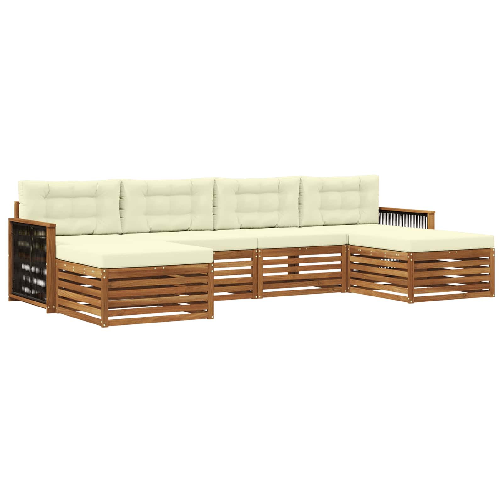 vidaXL Zestawy sof z poduszką 6 pcs Lite Drewno Akacji