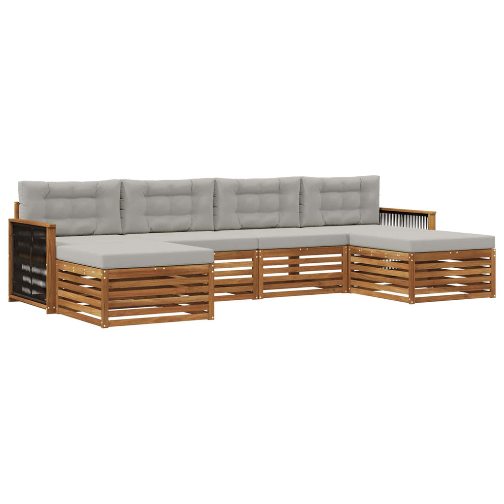 vidaXL Zestawy sof z poduszką 6 pcs Lite Drewno Akacji