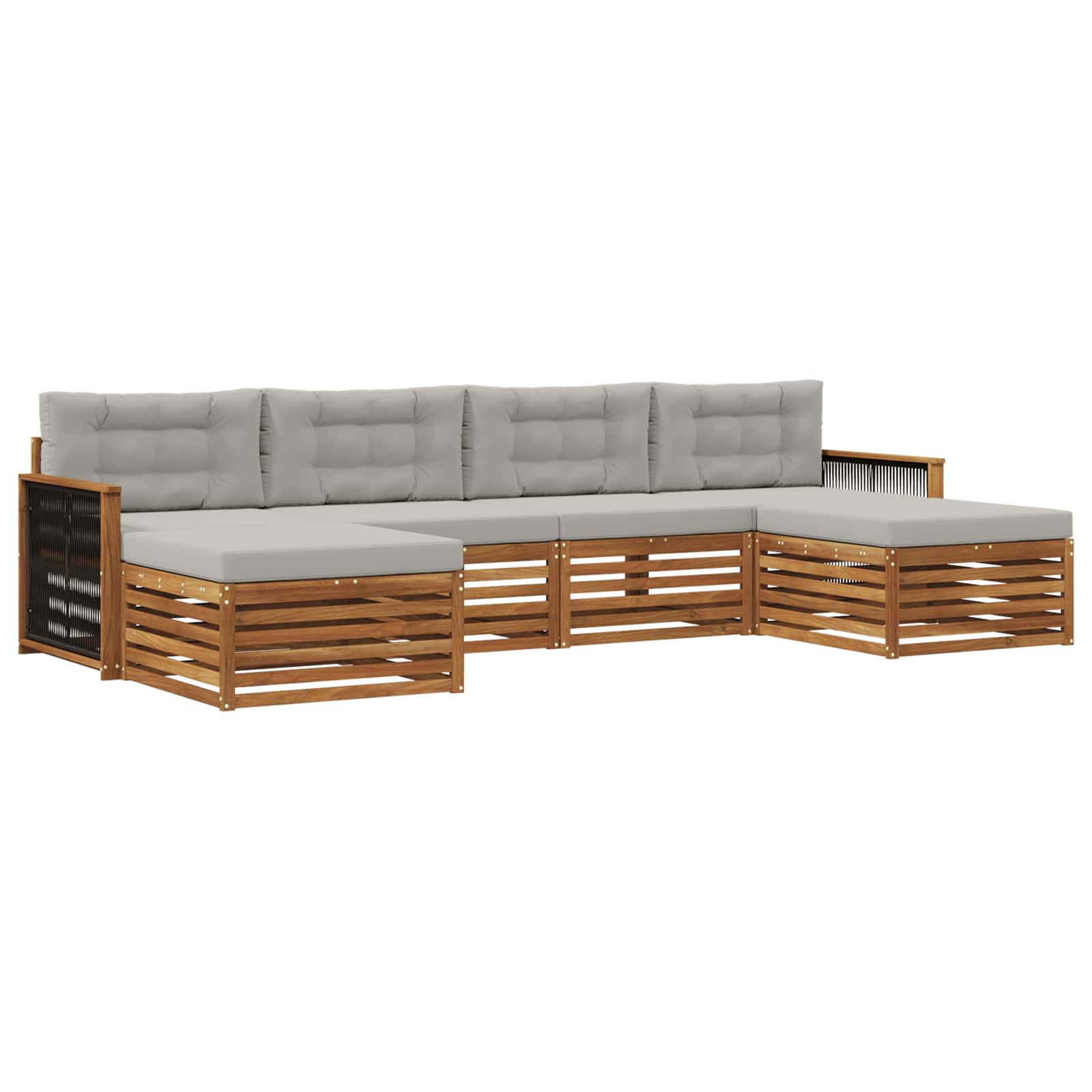vidaXL Zestawy sof z poduszką 6 pcs Lite Drewno Akacji