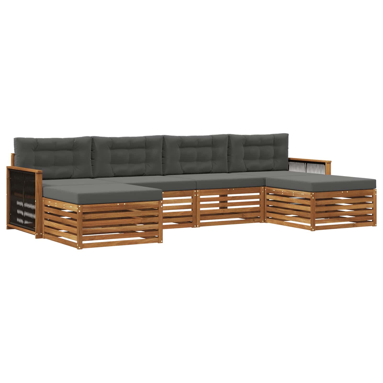 vidaXL Zestawy sof z poduszką 6 pcs Lite Drewno Akacji