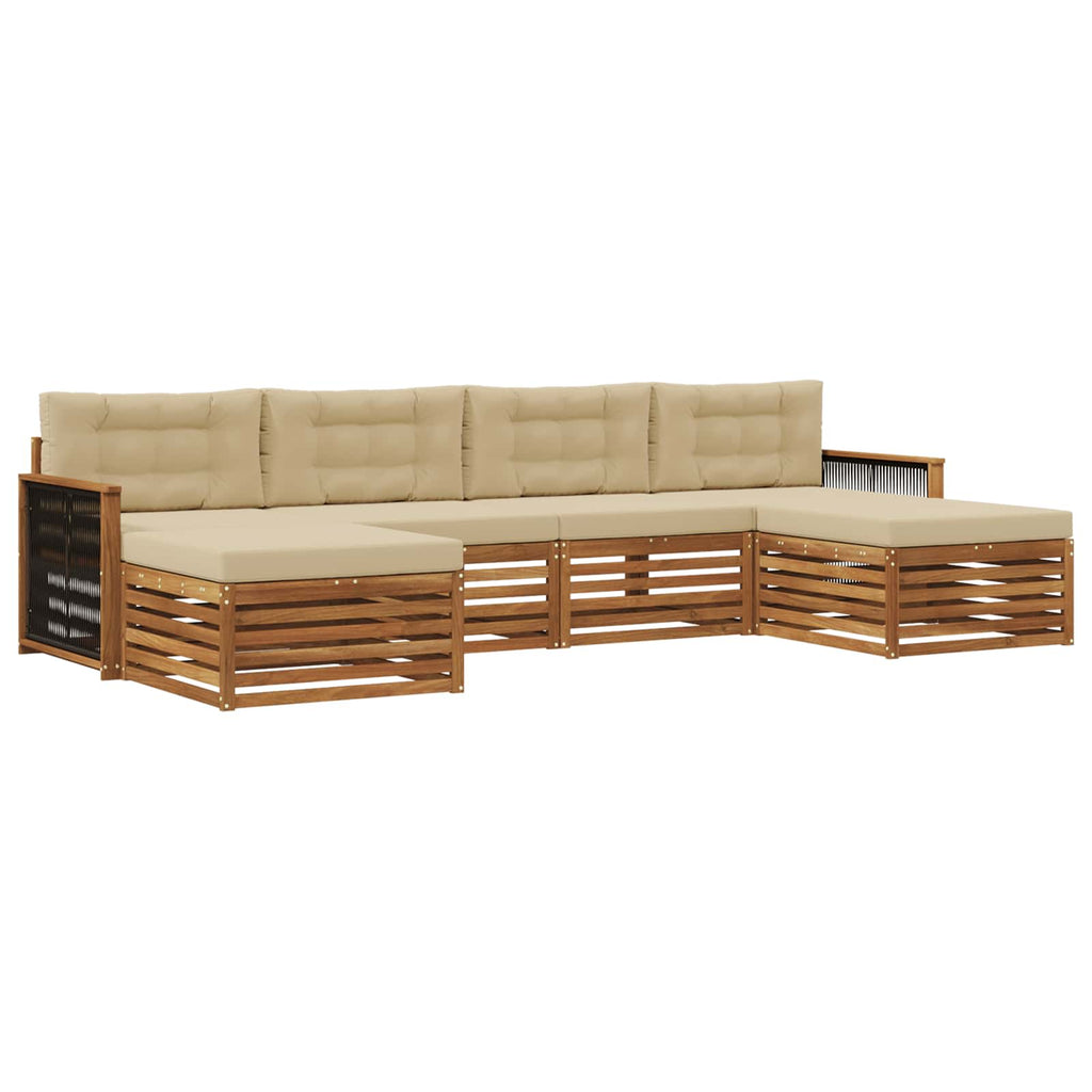 vidaXL Zestawy sof z poduszką 6 pcs Lite Drewno Akacji