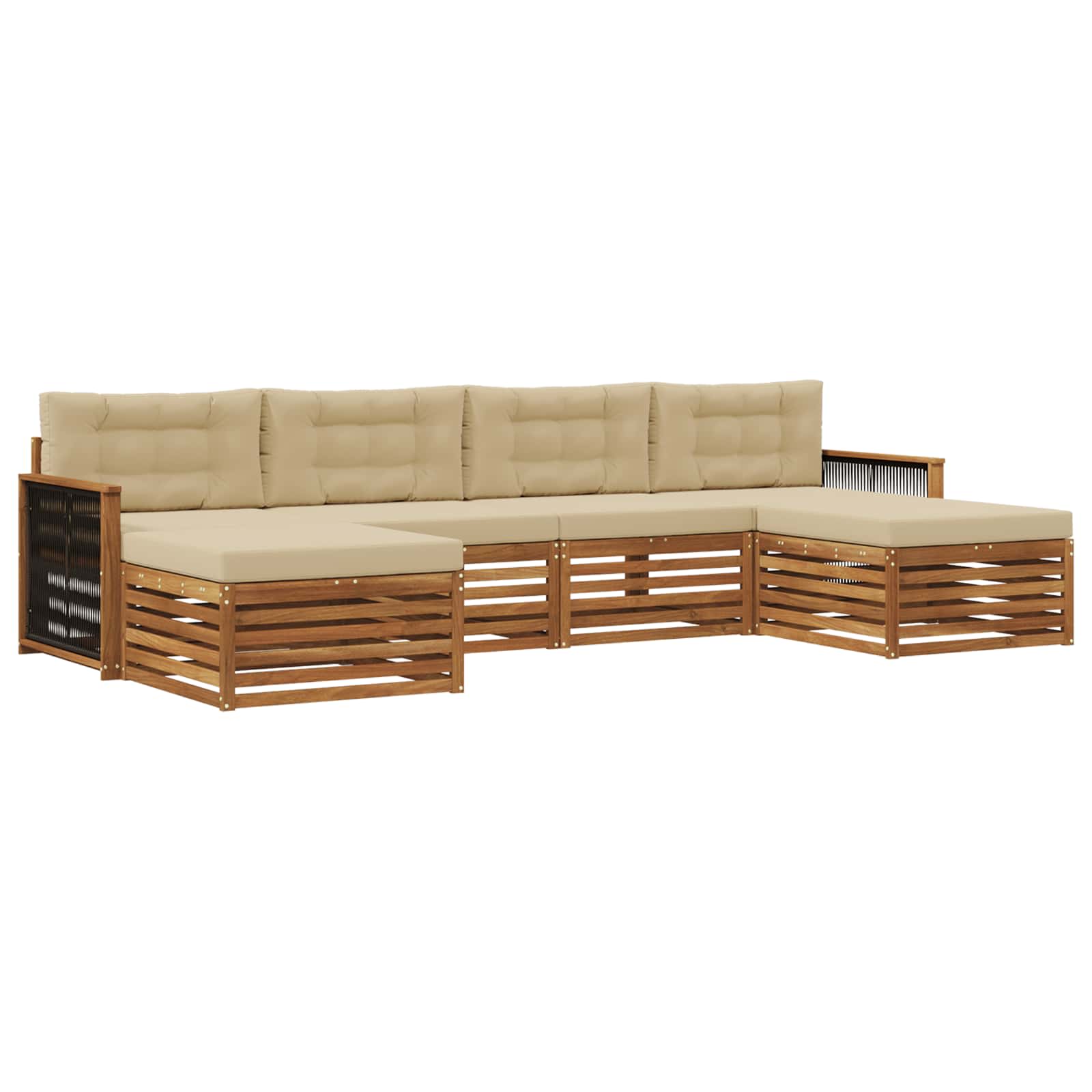 vidaXL Zestawy sof z poduszką 6 pcs Lite Drewno Akacji
