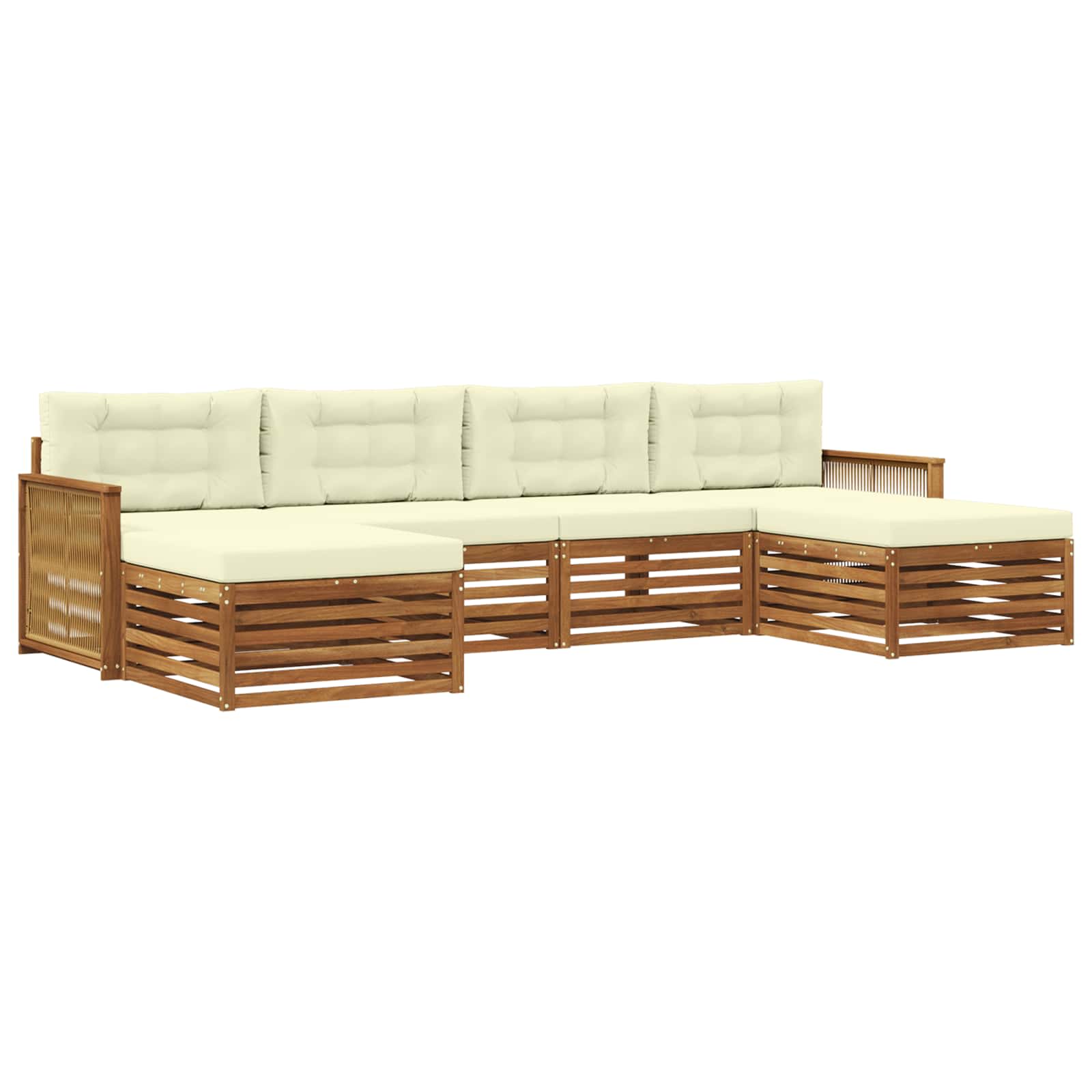 vidaXL Zestawy sof z poduszką 6 pcs Lite Drewno Akacji