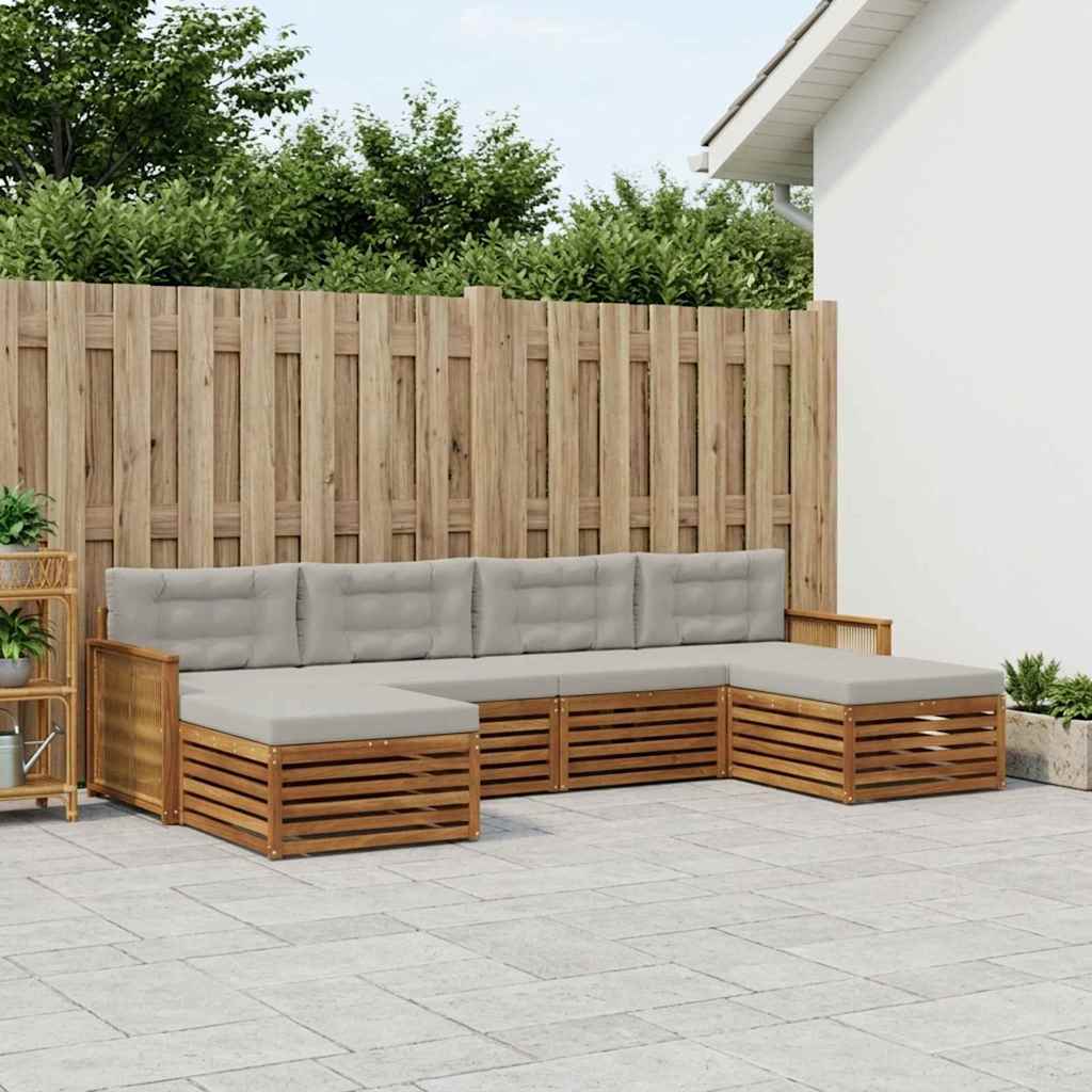 vidaXL Zestawy sof z poduszką 6 pcs Lite Drewno Akacji