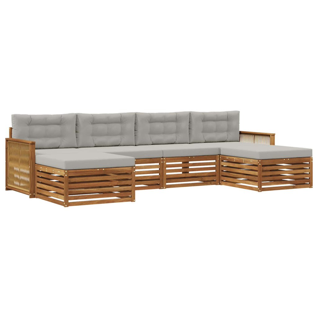 vidaXL Zestawy sof z poduszką 6 pcs Lite Drewno Akacji