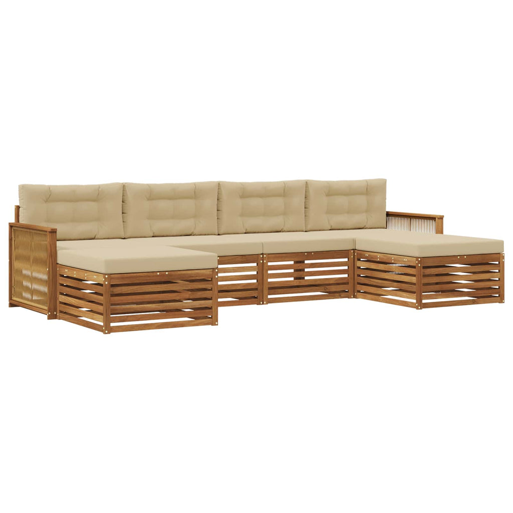 vidaXL Zestawy sof z poduszką 6 pcs Lite Drewno Akacji