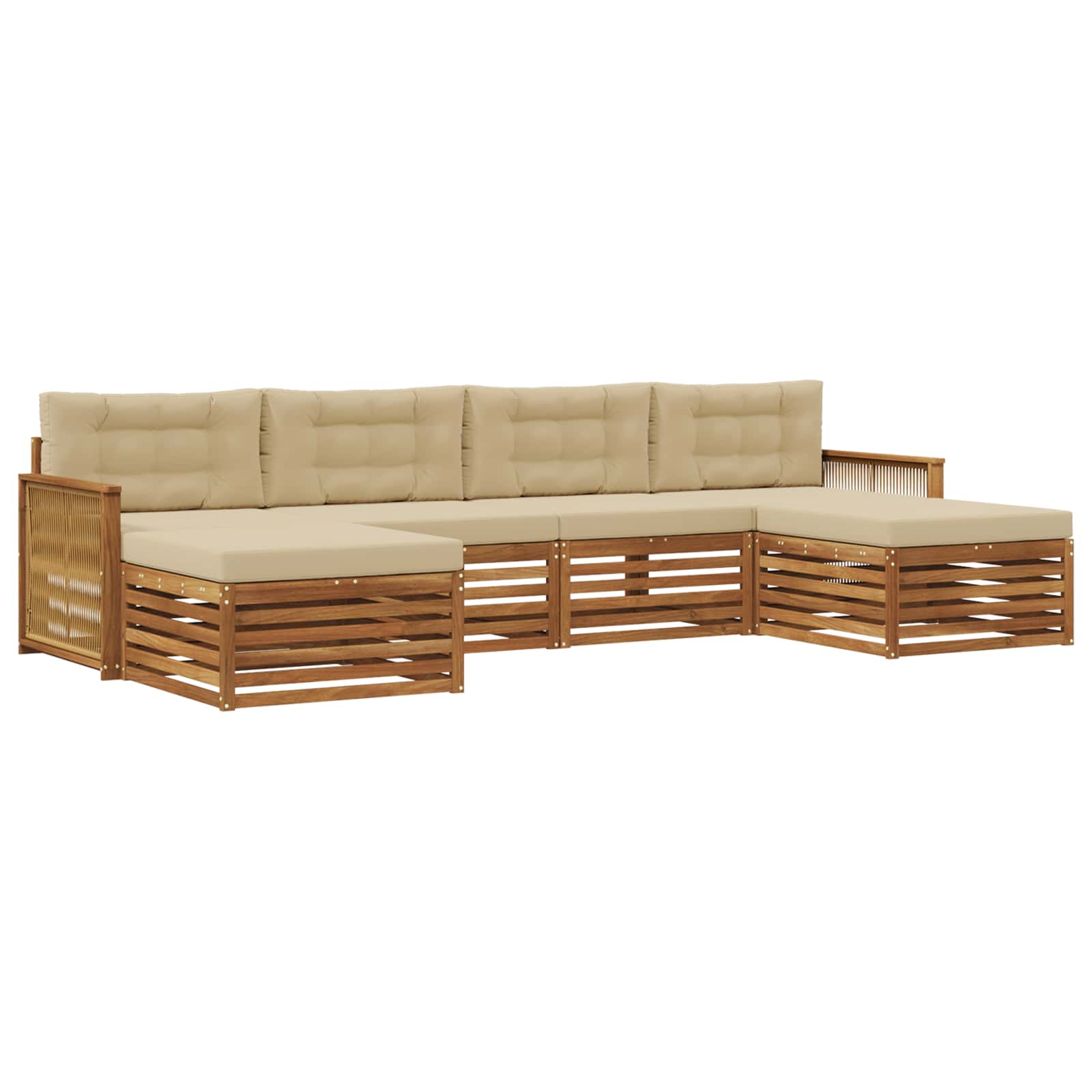 vidaXL Zestawy sof z poduszką 6 pcs Lite Drewno Akacji