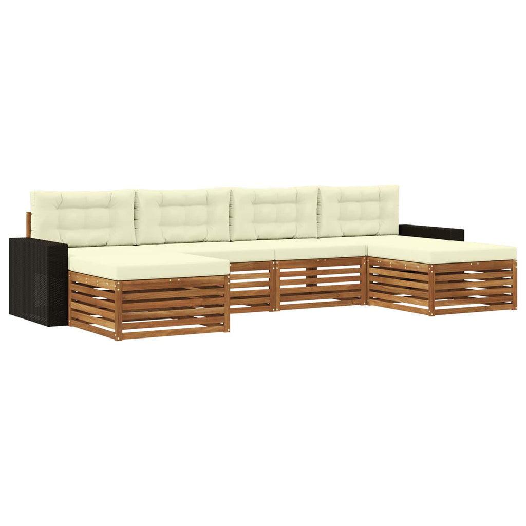 vidaXL Zestawy sof z poduszką 6 pcs Lite Drewno Akacji