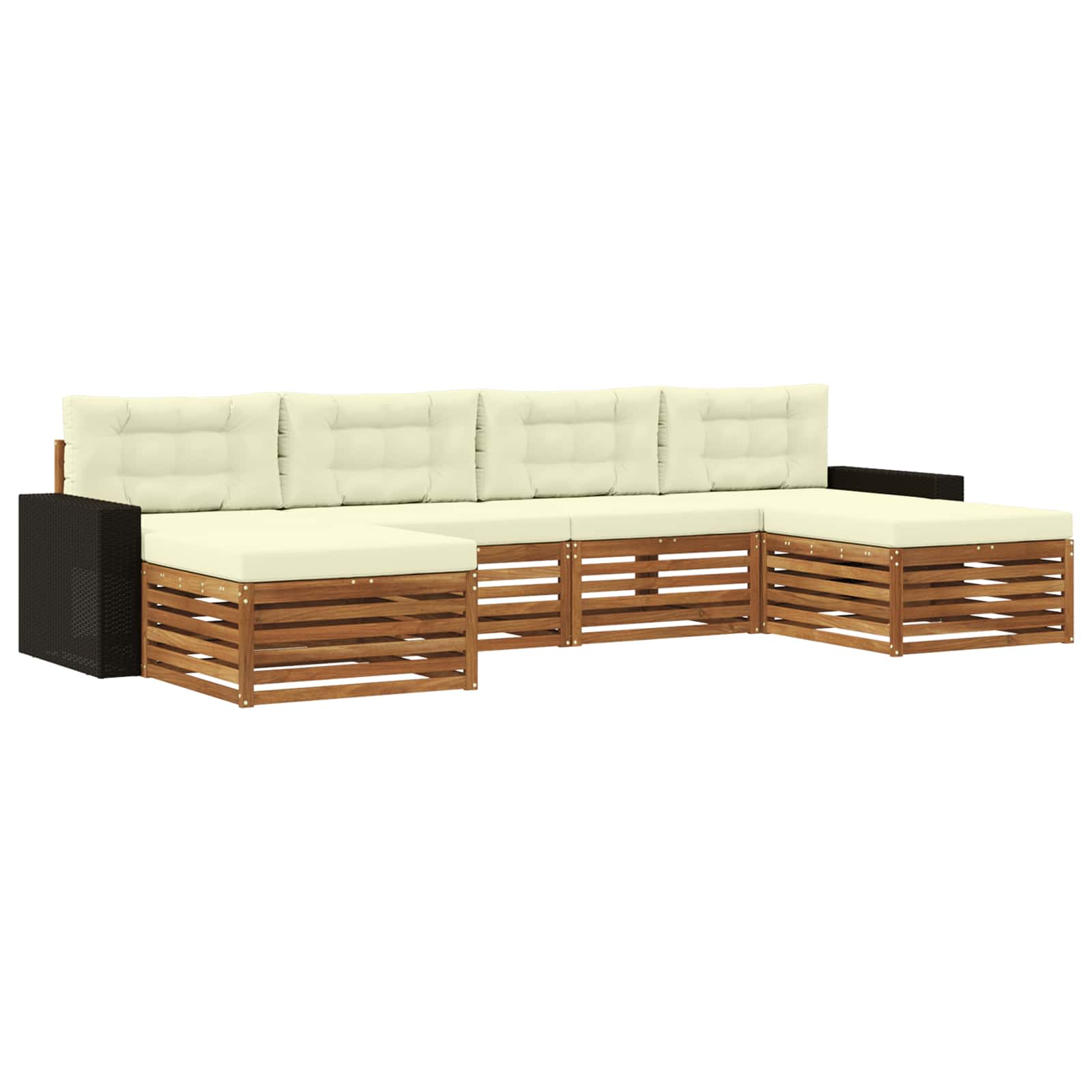 vidaXL Zestawy sof z poduszką 6 pcs Lite Drewno Akacji