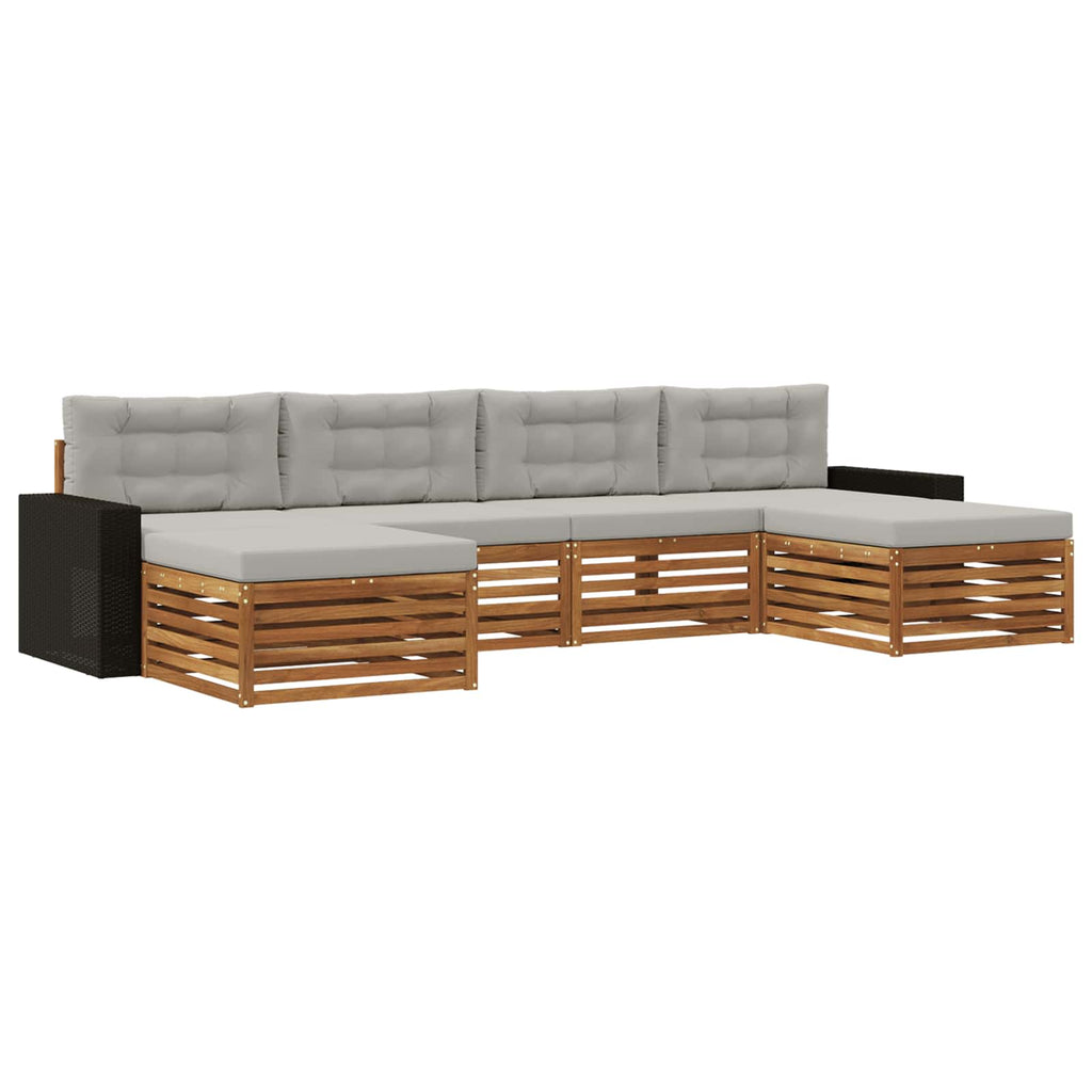 vidaXL Zestawy sof z poduszką 6 pcs Lite Drewno Akacji