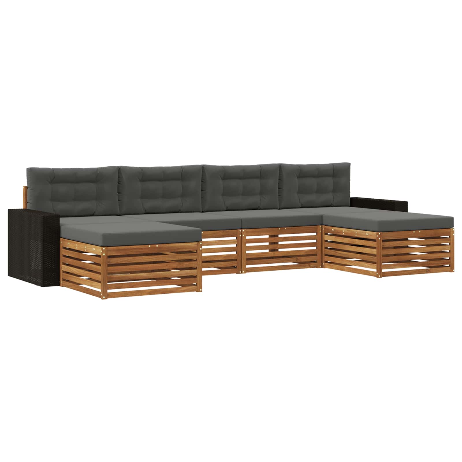 vidaXL Zestawy sof z poduszką 6 pcs Lite Drewno Akacji