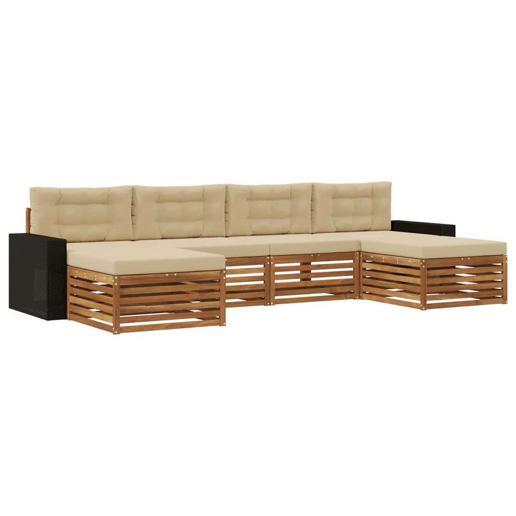 vidaXL Zestawy sof z poduszką 6 pcs Lite Drewno Akacji