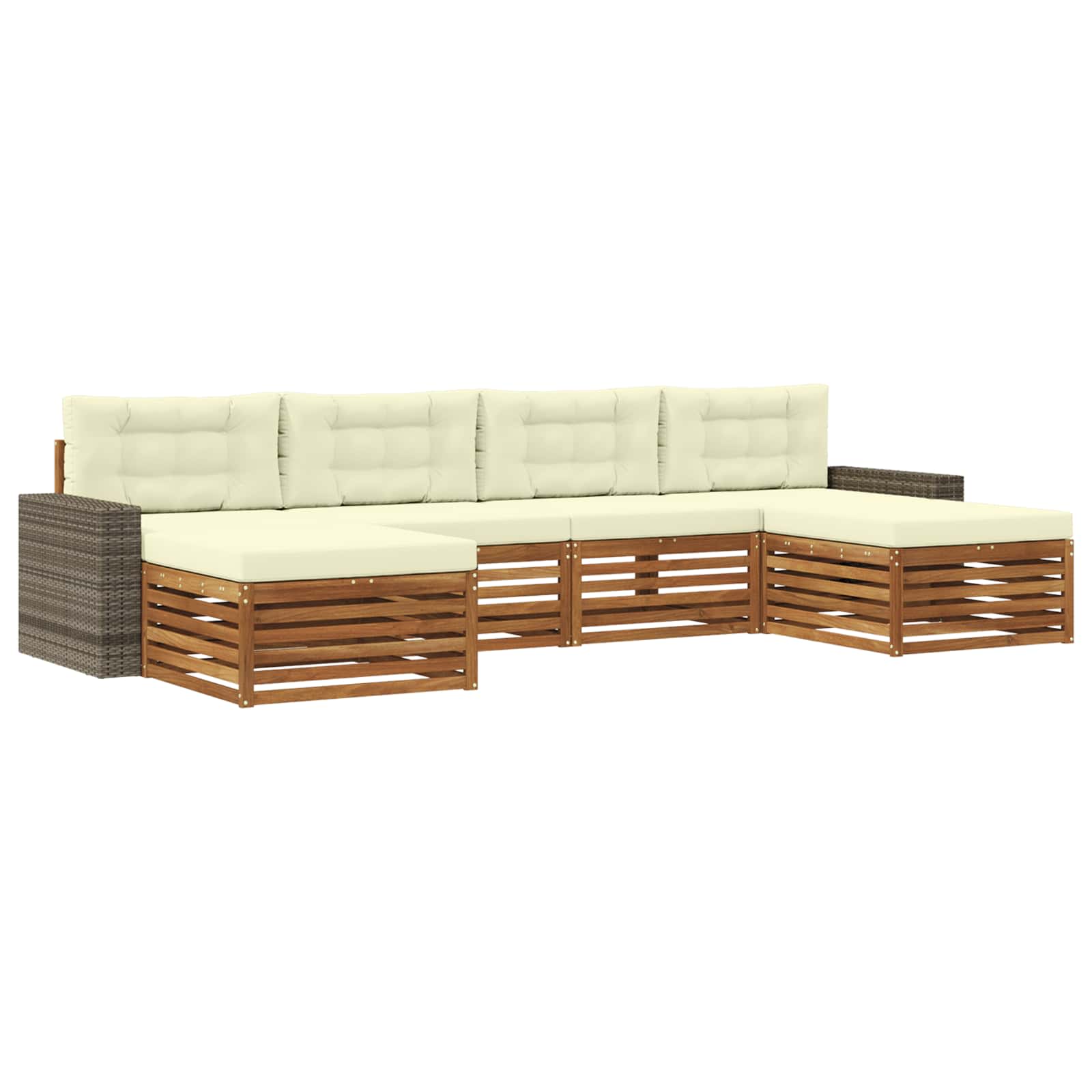 vidaXL Zestawy sof z poduszką 6 pcs Lite Drewno Akacji
