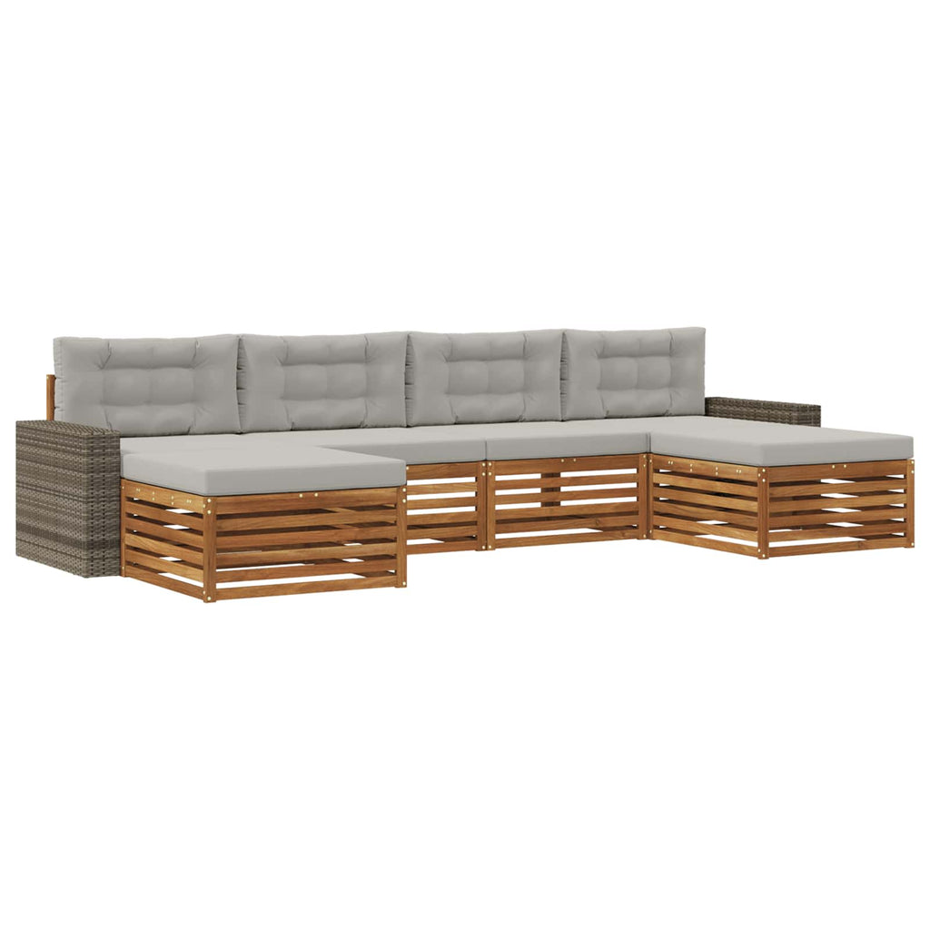 vidaXL Zestawy sof z poduszką 6 pcs Lite Drewno Akacji