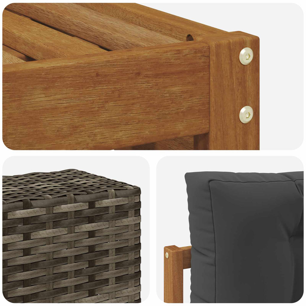 vidaXL Zestawy sof z poduszką 6 pcs Lite Drewno Akacji
