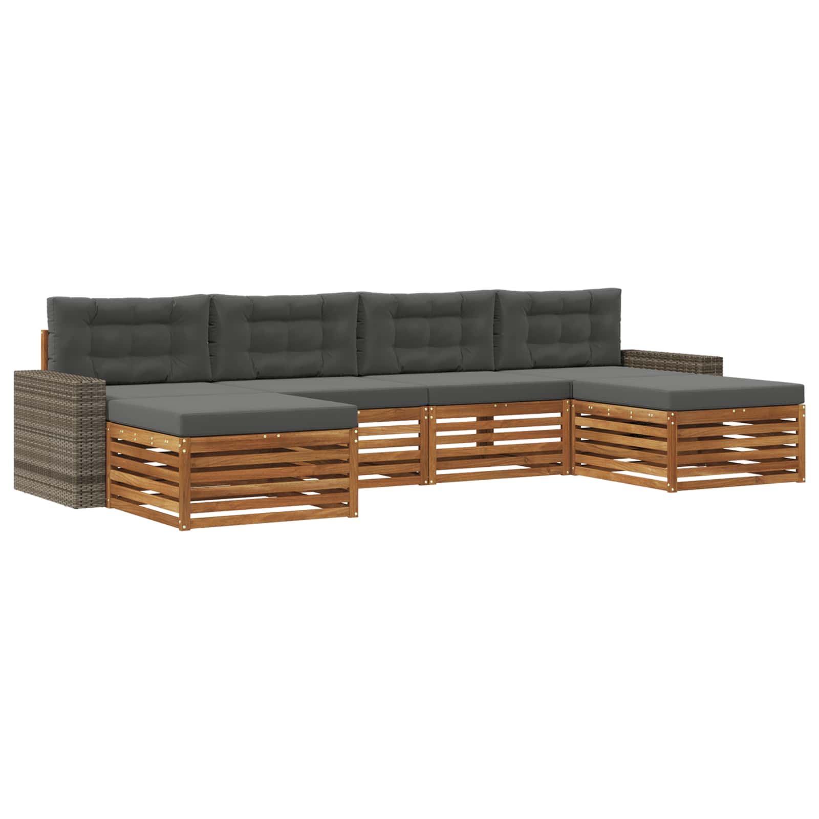 vidaXL Zestawy sof z poduszką 6 pcs Lite Drewno Akacji