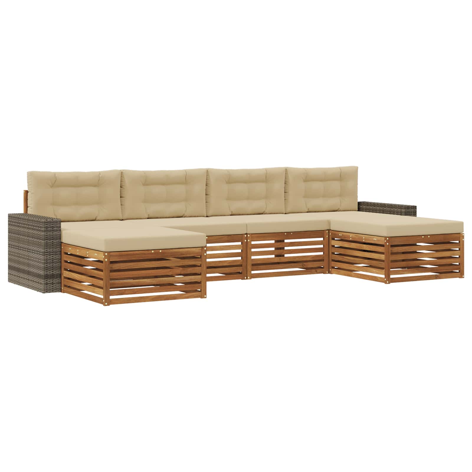 vidaXL Zestawy sof z poduszką 6 pcs Lite Drewno Akacji