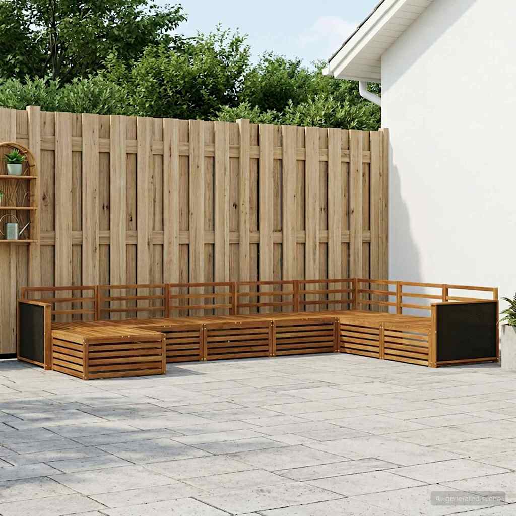 vidaXL Zestaw sof na zewnątrz 8 pcs naturalny