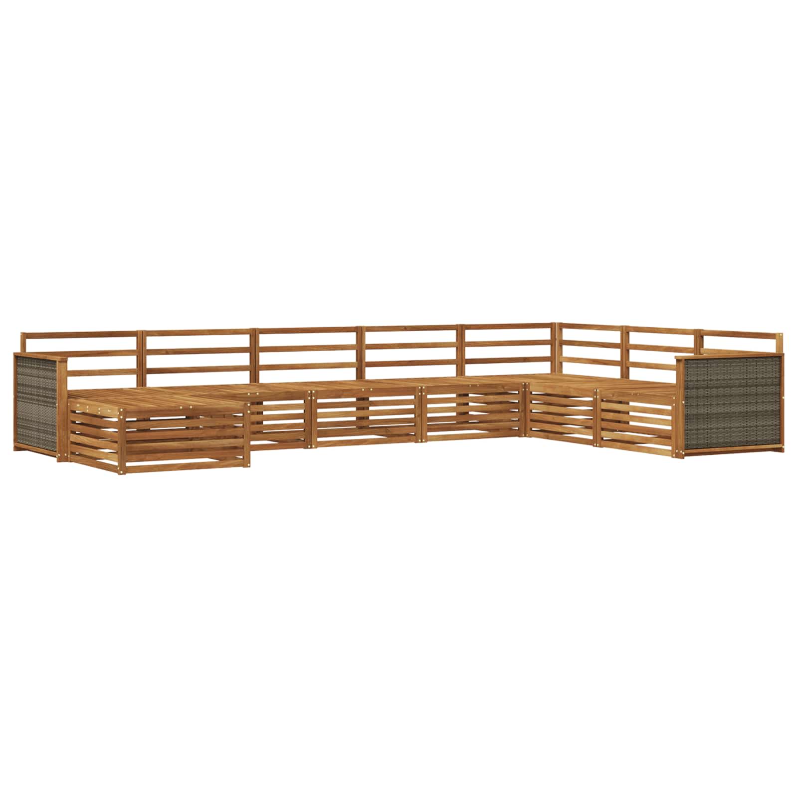 vidaXL Zestaw sof na zewnątrz 8 pcs naturalny