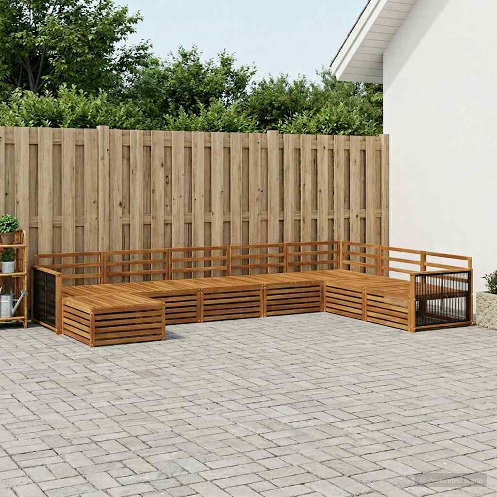 vidaXL Zestaw sof na zewnątrz 8 pcs naturalny