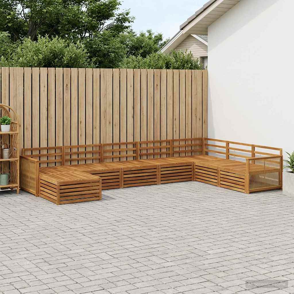 vidaXL Zestaw sof na zewnątrz 8 pcs naturalny
