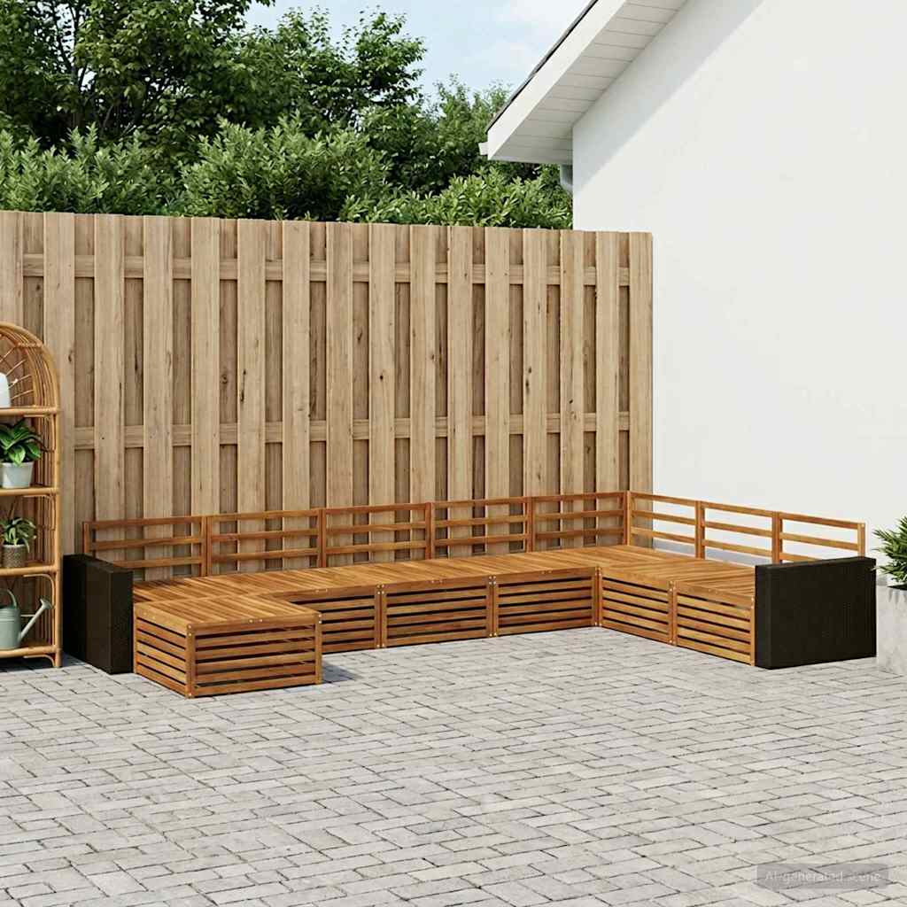vidaXL Zestaw sof na zewnątrz 8 pcs naturalny