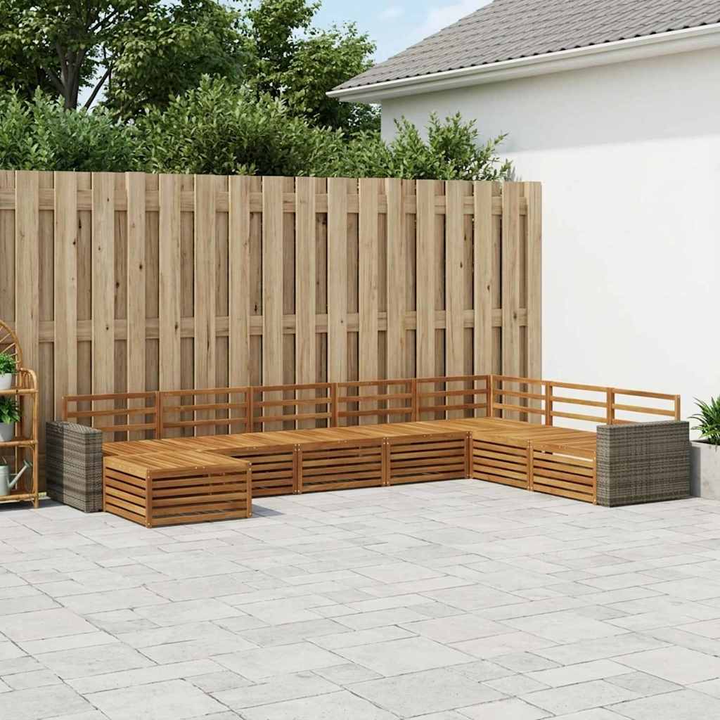 vidaXL Zestaw sof na zewnątrz 8 pcs naturalny