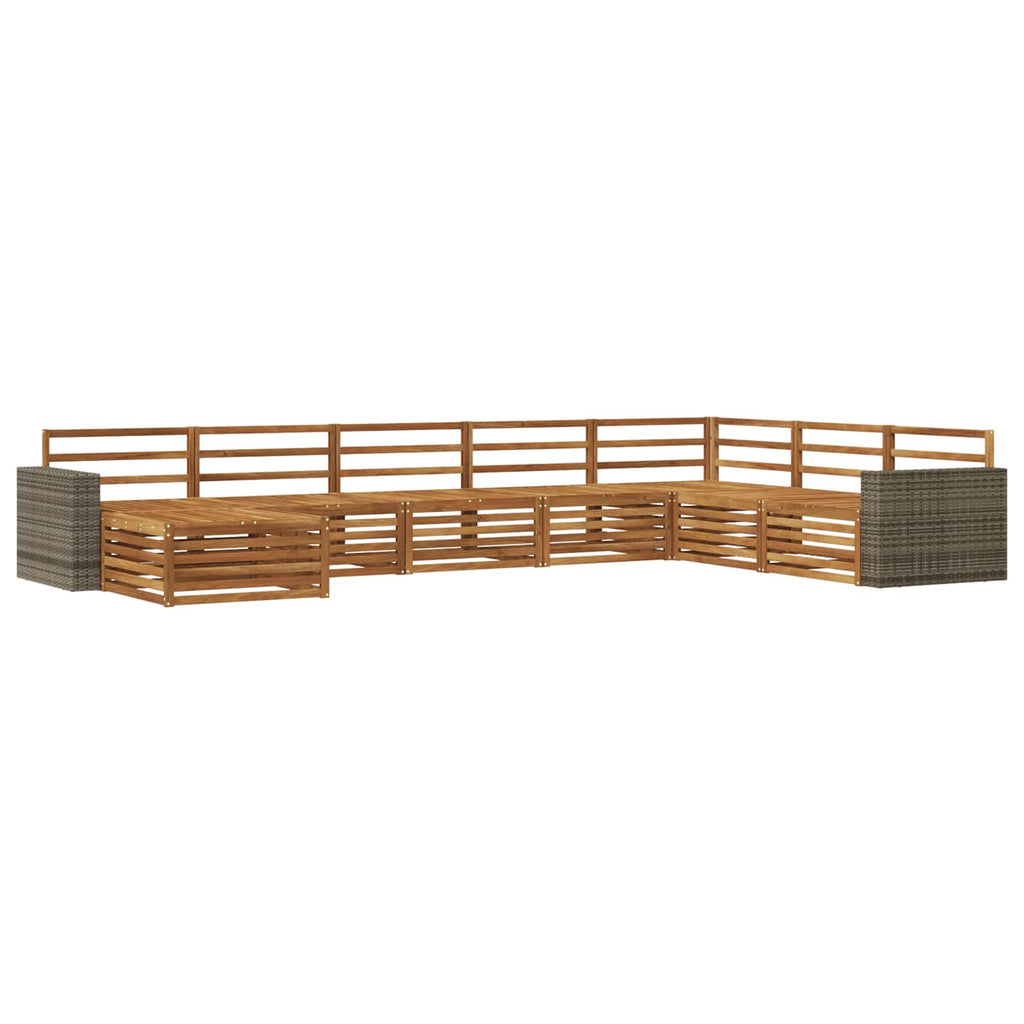 vidaXL Zestaw sof na zewnątrz 8 pcs naturalny