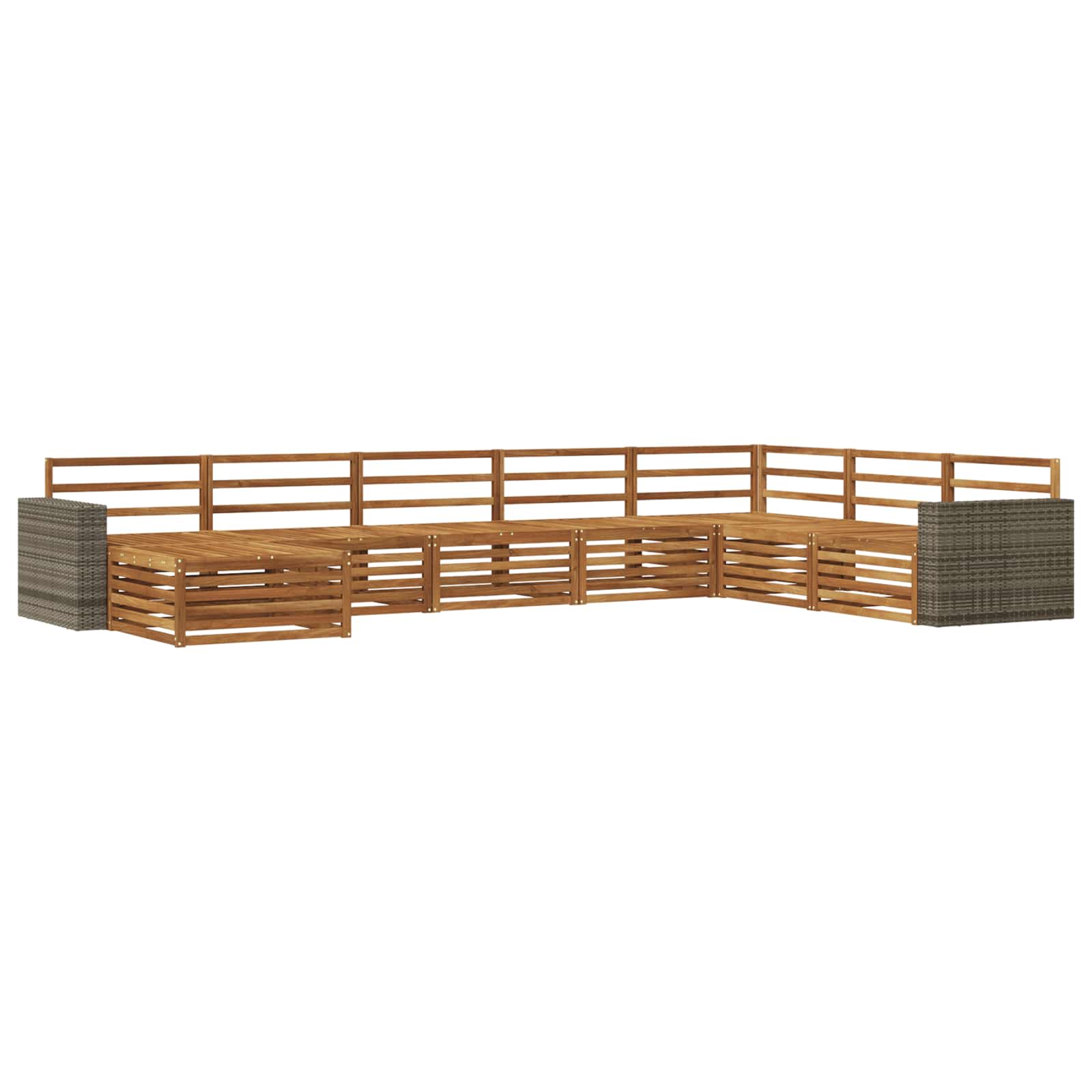vidaXL Zestaw sof na zewnątrz 8 pcs naturalny
