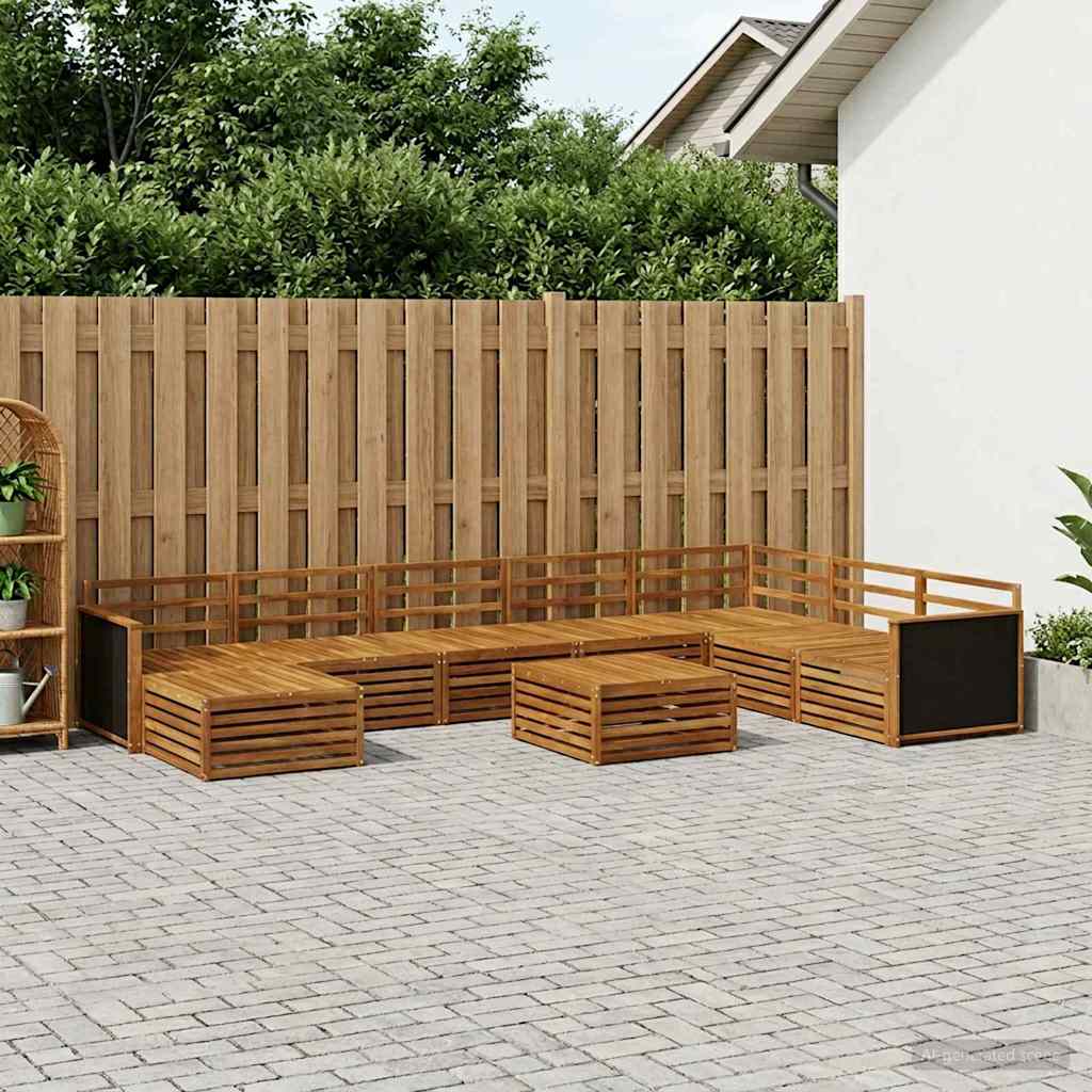 vidaXL Zestaw sof na zewnątrz 9 pcs naturalny Lite Drewno Akacji