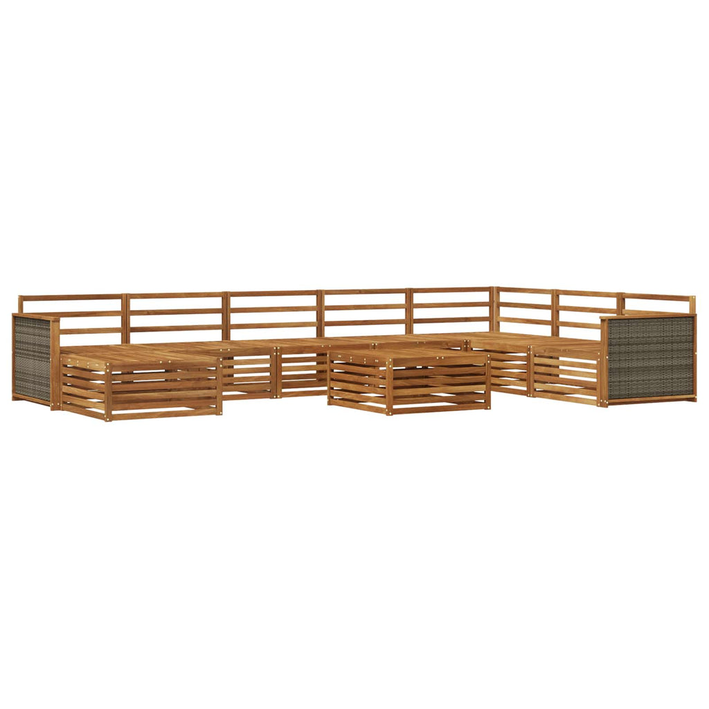 vidaXL Zestaw sof na zewnątrz 9 pcs naturalny Lite Drewno Akacji