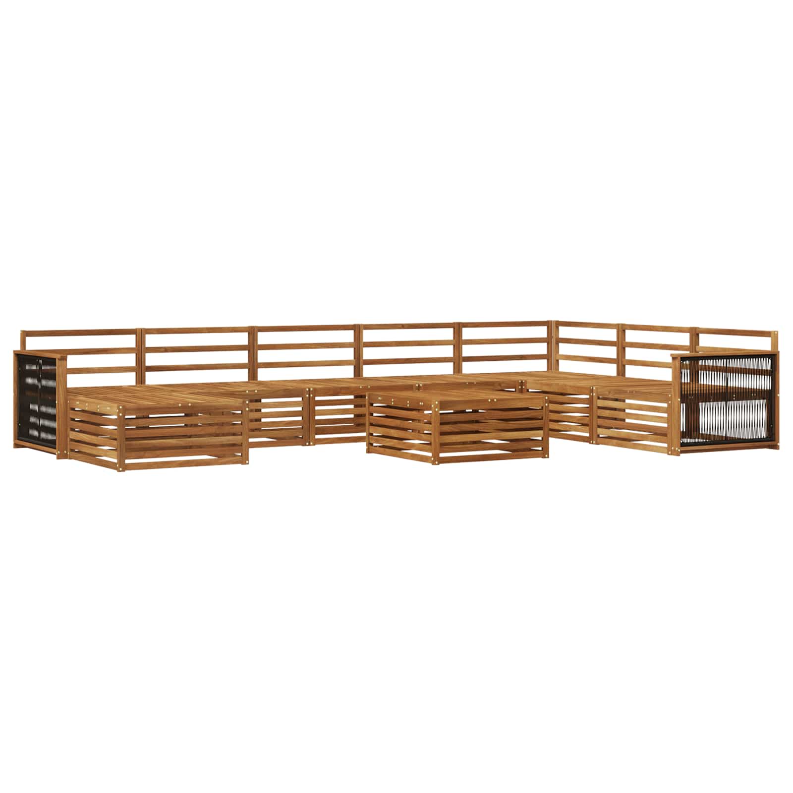 vidaXL Zestaw sof na zewnątrz 9 pcs naturalny Lite Drewno Akacji