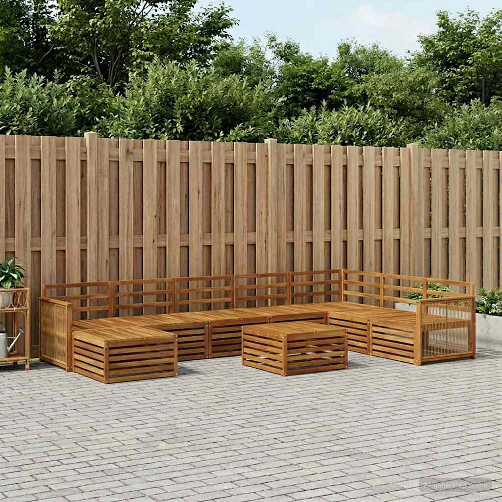 vidaXL Zestaw sof na zewnątrz 9 pcs naturalny Lite Drewno Akacji