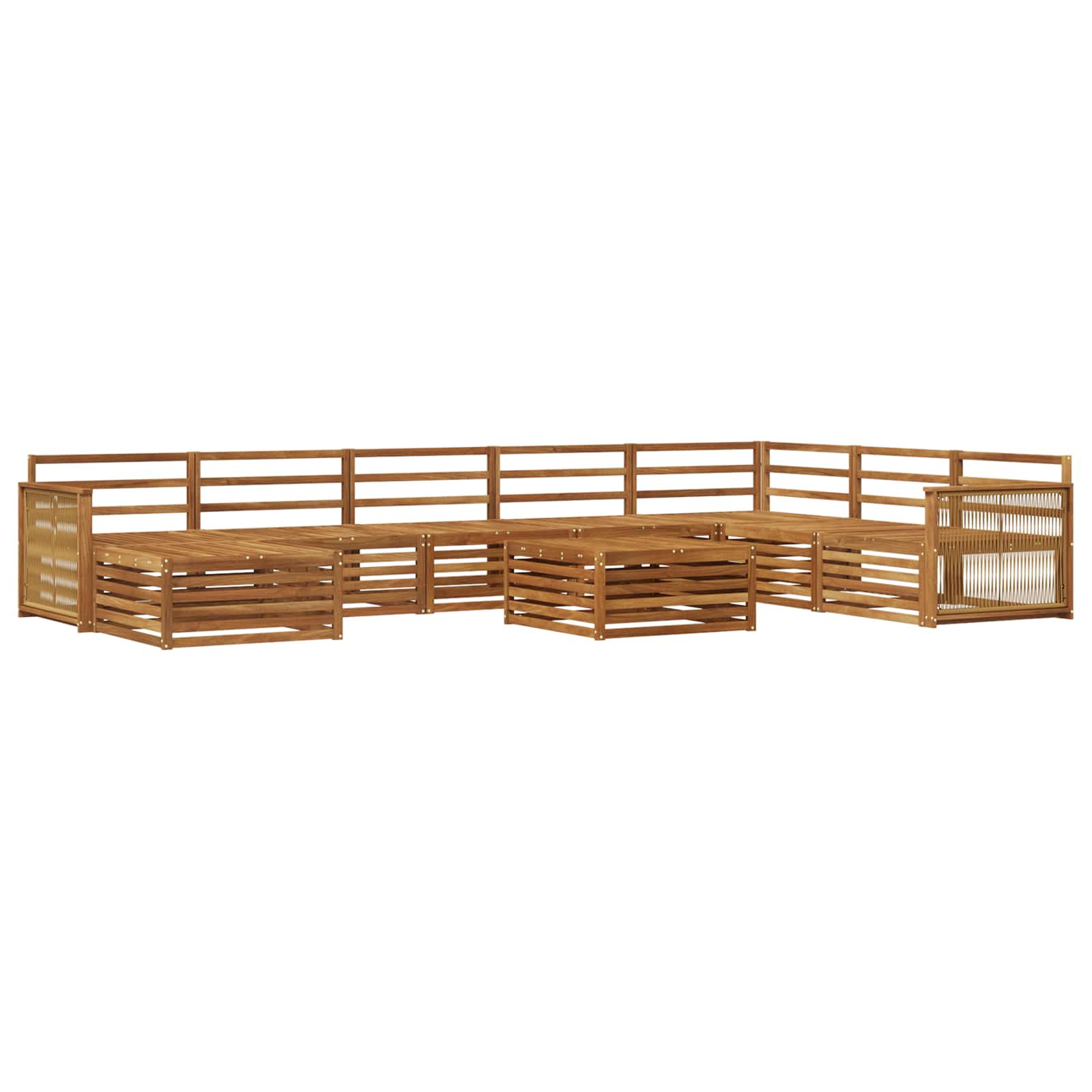 vidaXL Zestaw sof na zewnątrz 9 pcs naturalny Lite Drewno Akacji