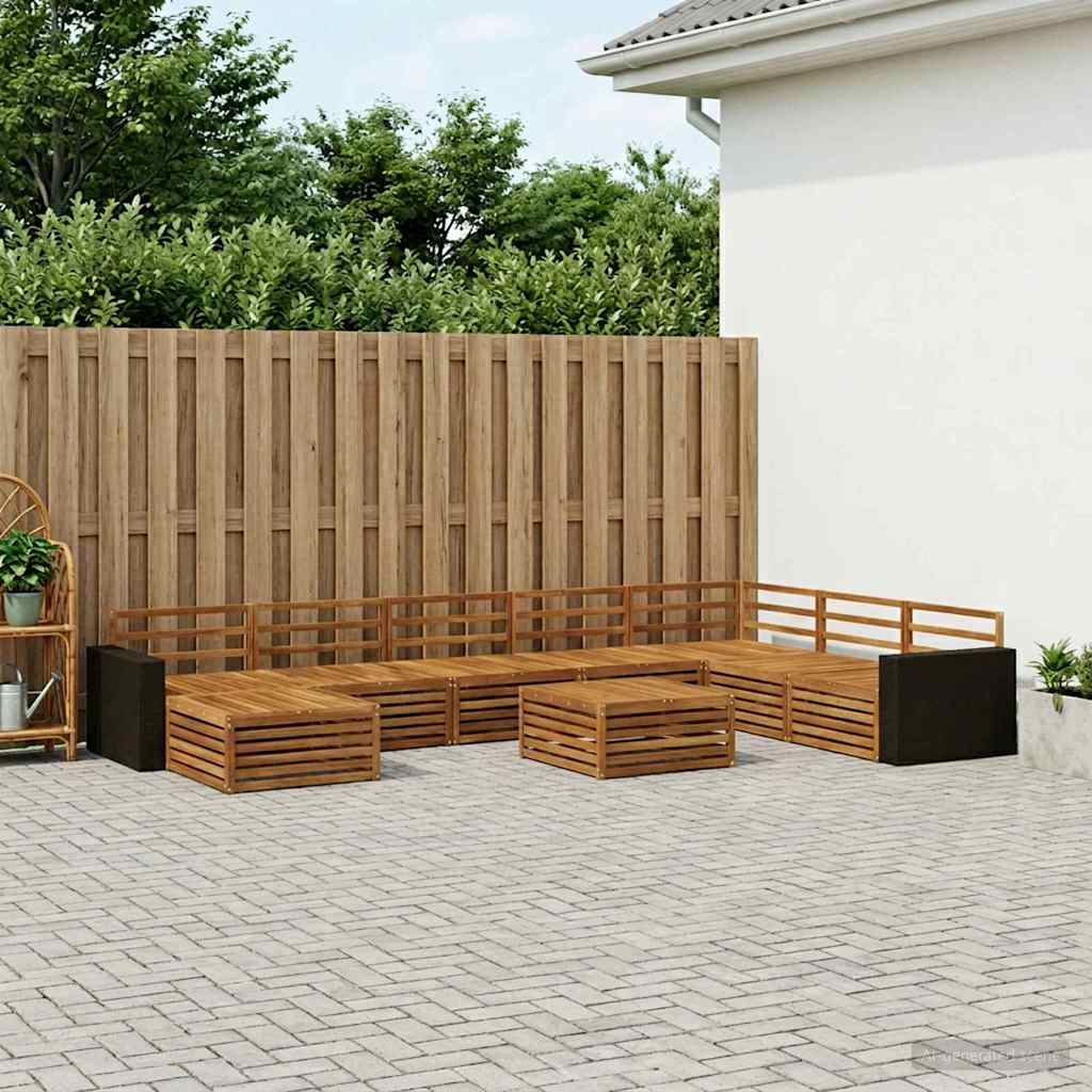 vidaXL Zestaw sof na zewnątrz 9 pcs naturalny Lite Drewno Akacji