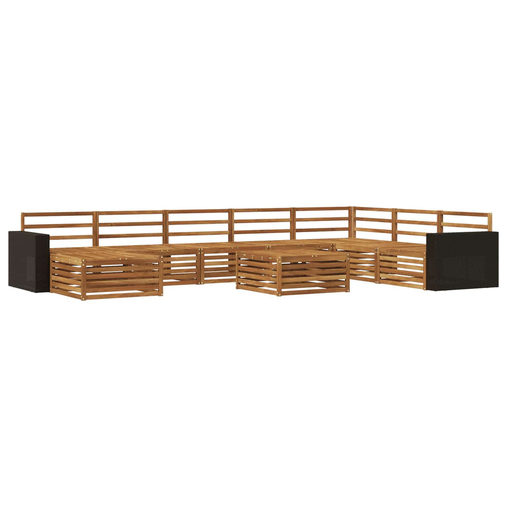 vidaXL Zestaw sof na zewnątrz 9 pcs naturalny Lite Drewno Akacji