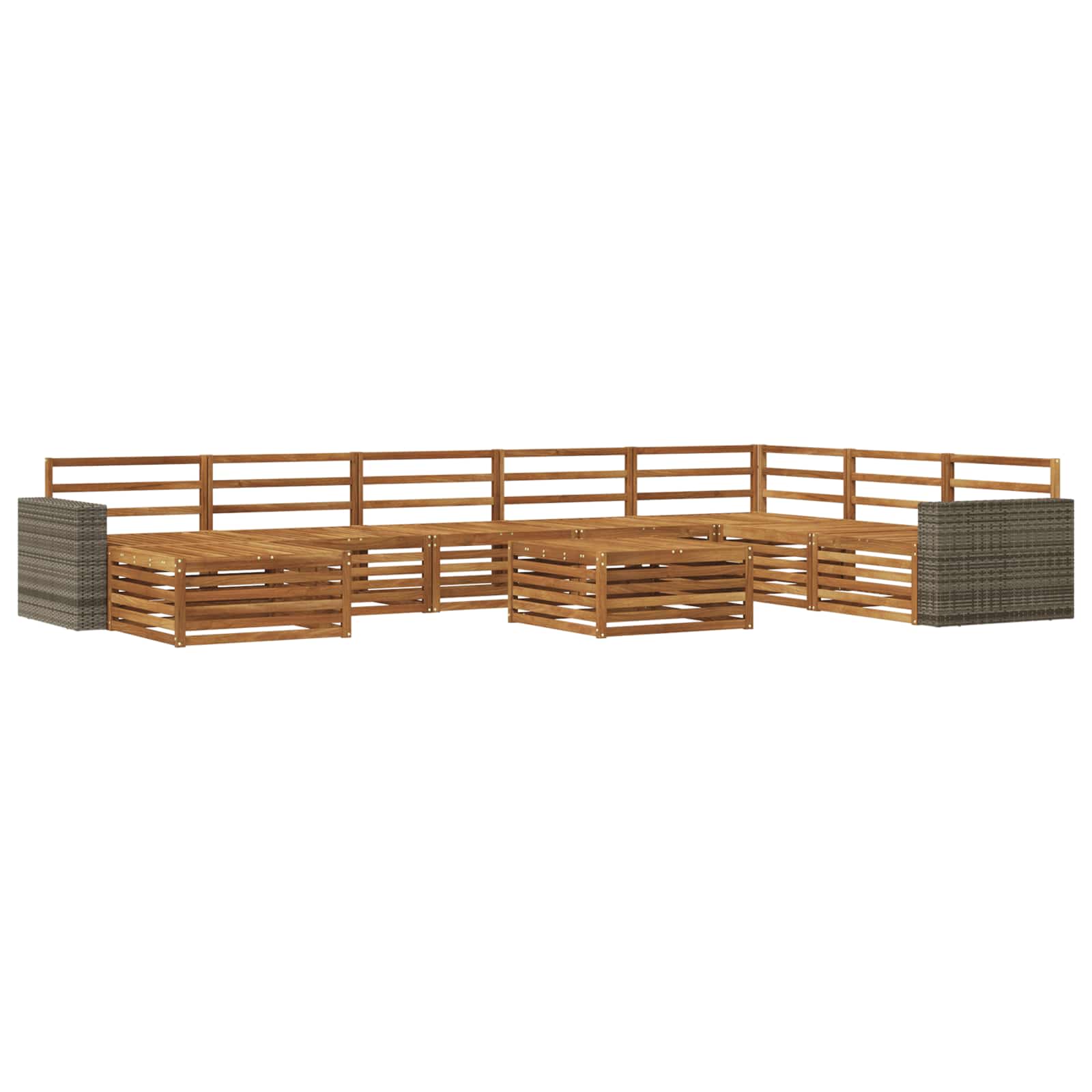 vidaXL Zestaw sof na zewnątrz 9 pcs naturalny Lite Drewno Akacji