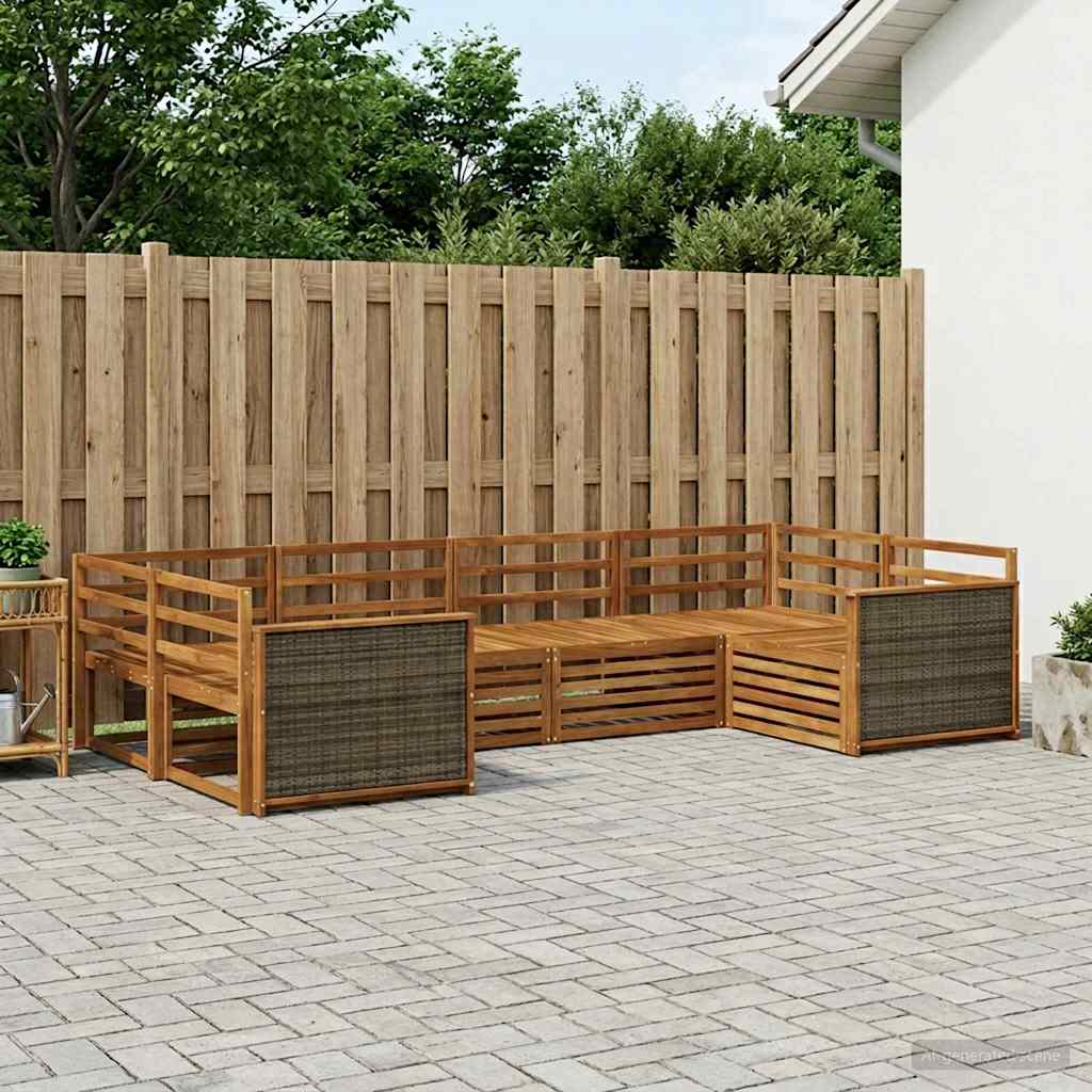 vidaXL Zestaw sof na zewnątrz 6 pcs naturalny