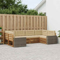 vidaXL Zestaw sof na zewnątrz z poduszką 6 pcs Naturalny i Beżowy