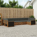 vidaXL Zestaw sof na zewnątrz z poduszką 7 pcs Naturalny i Antracytowy