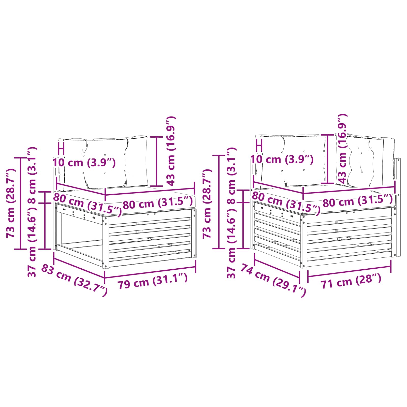 vidaXL Zestaw sof na zewnątrz z poduszką 7 pcs Naturalny i Kremowy