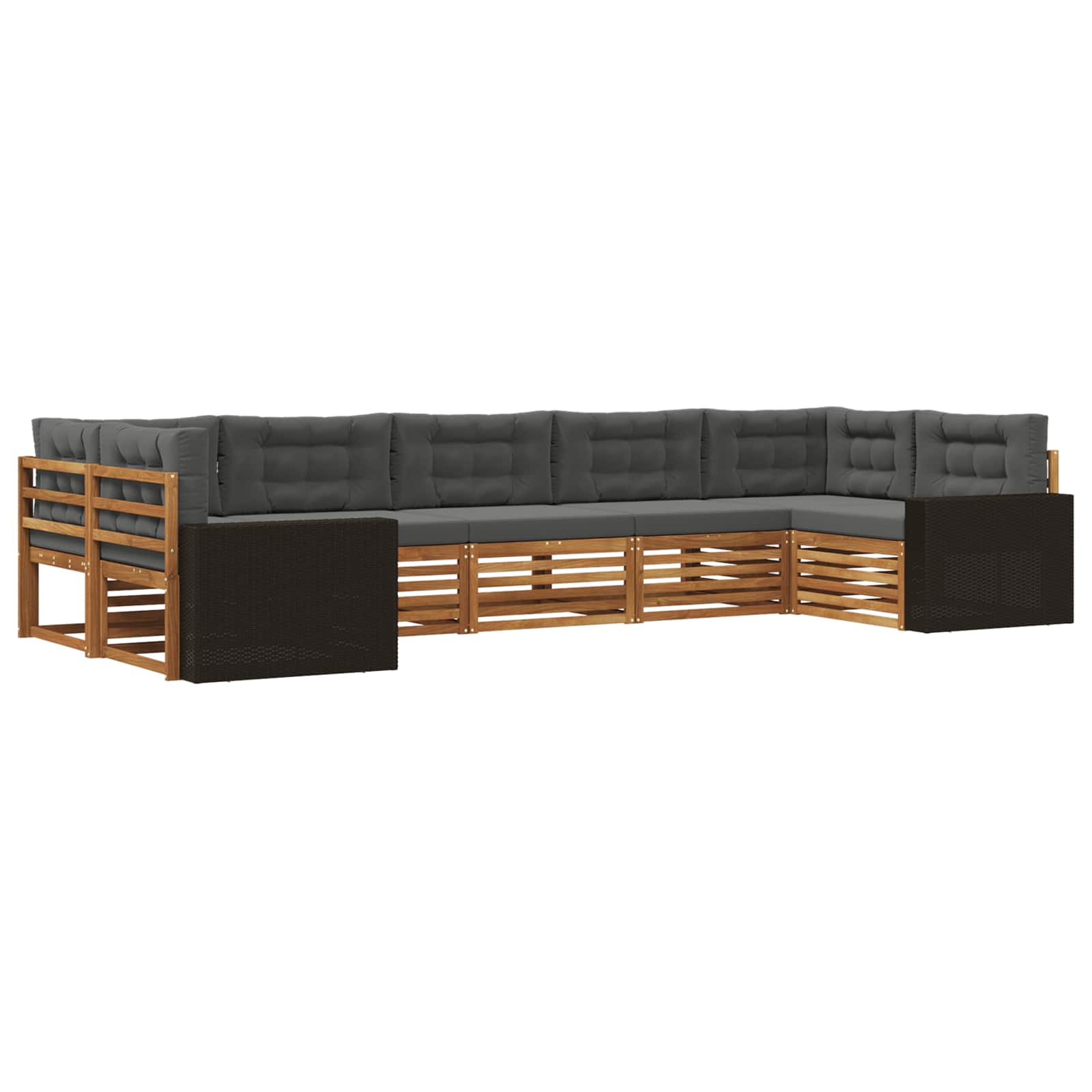 vidaXL Zestaw sof na zewnątrz z poduszką 7 pcs Naturalny i Antracytowy