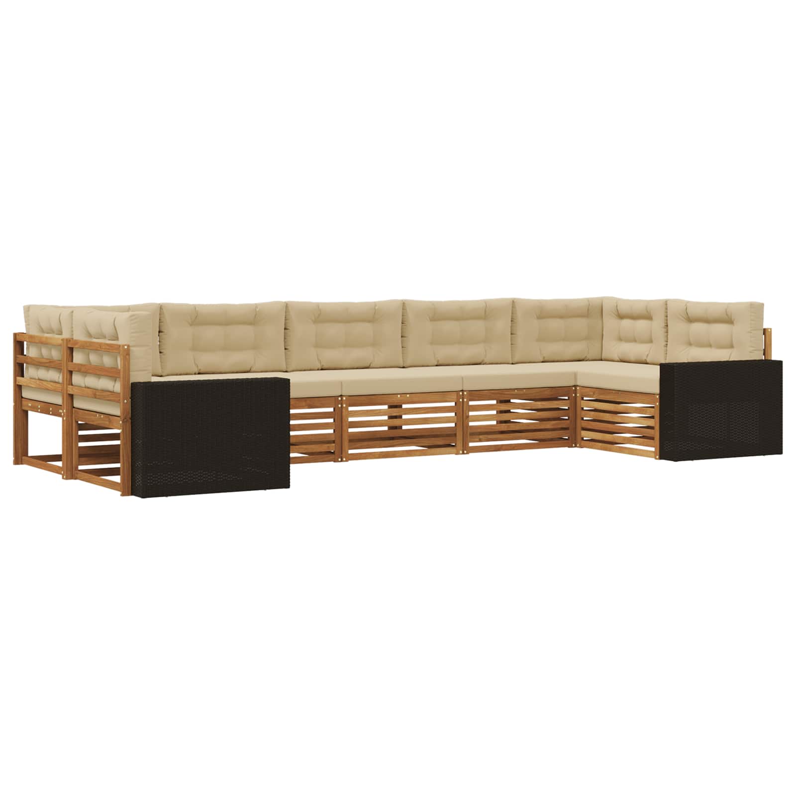 vidaXL Zestaw sof na zewnątrz 7 pcs Naturalny i Beżowy