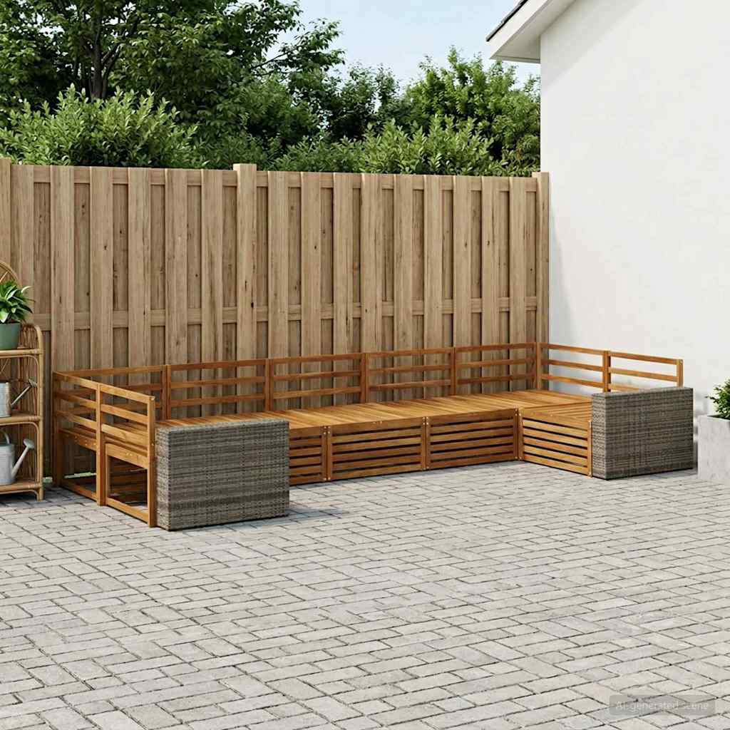 vidaXL Zestaw sof na zewnątrz 7 pcs naturalny
