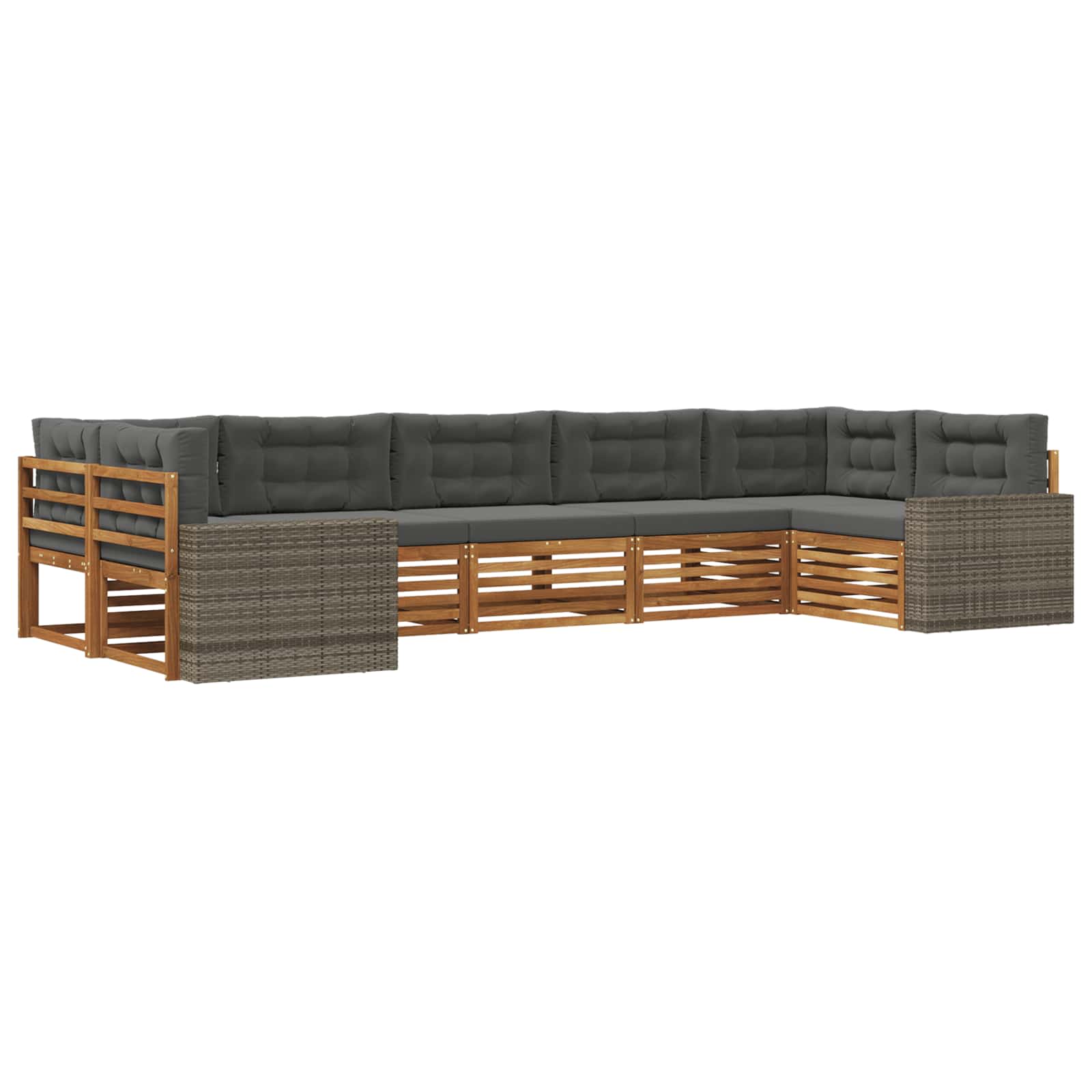 vidaXL Zestaw sof na zewnątrz z poduszką 7 pcs Naturalny i Antracytowy