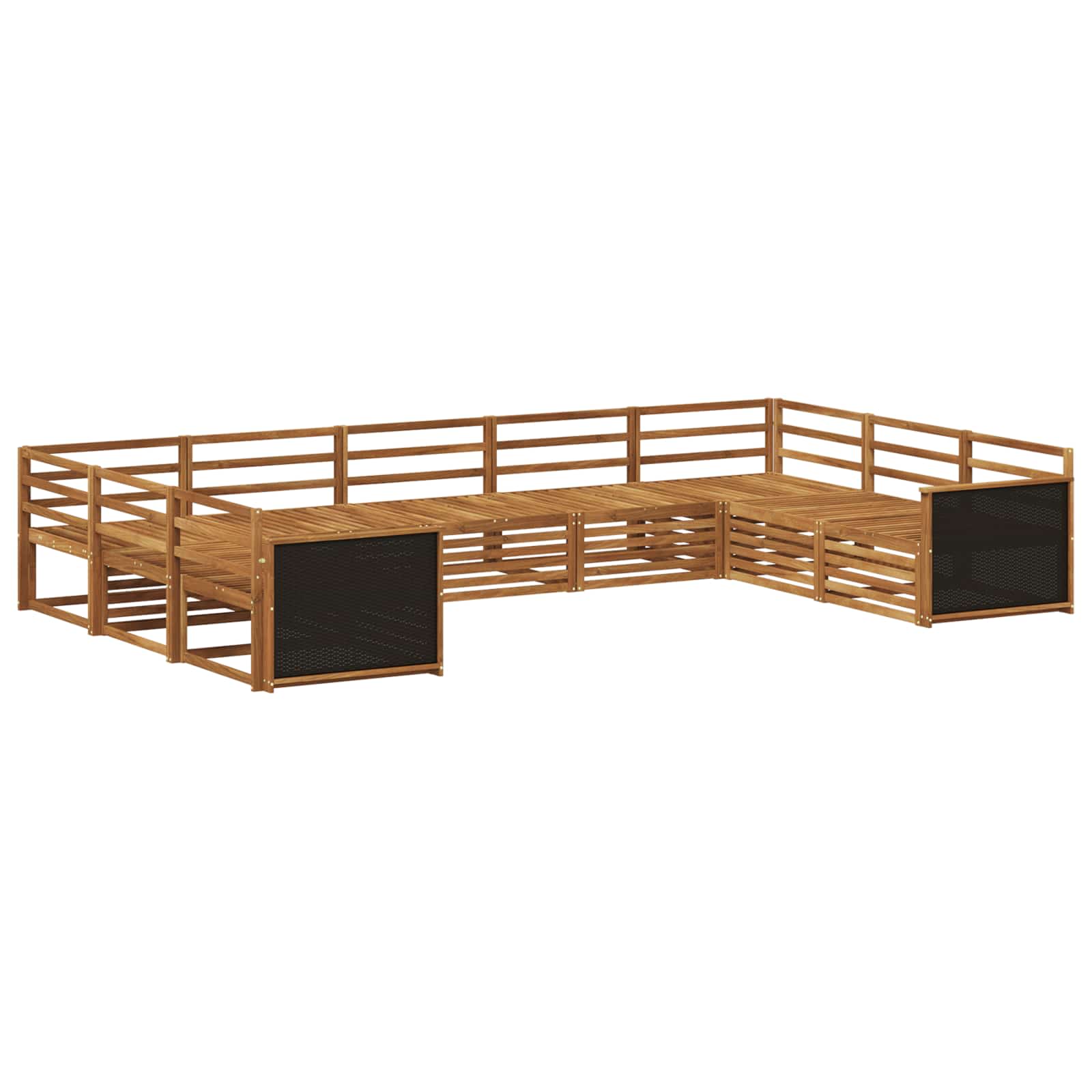 vidaXL Zestaw sof na zewnątrz 9 pcs naturalny Lite Drewno Akacji