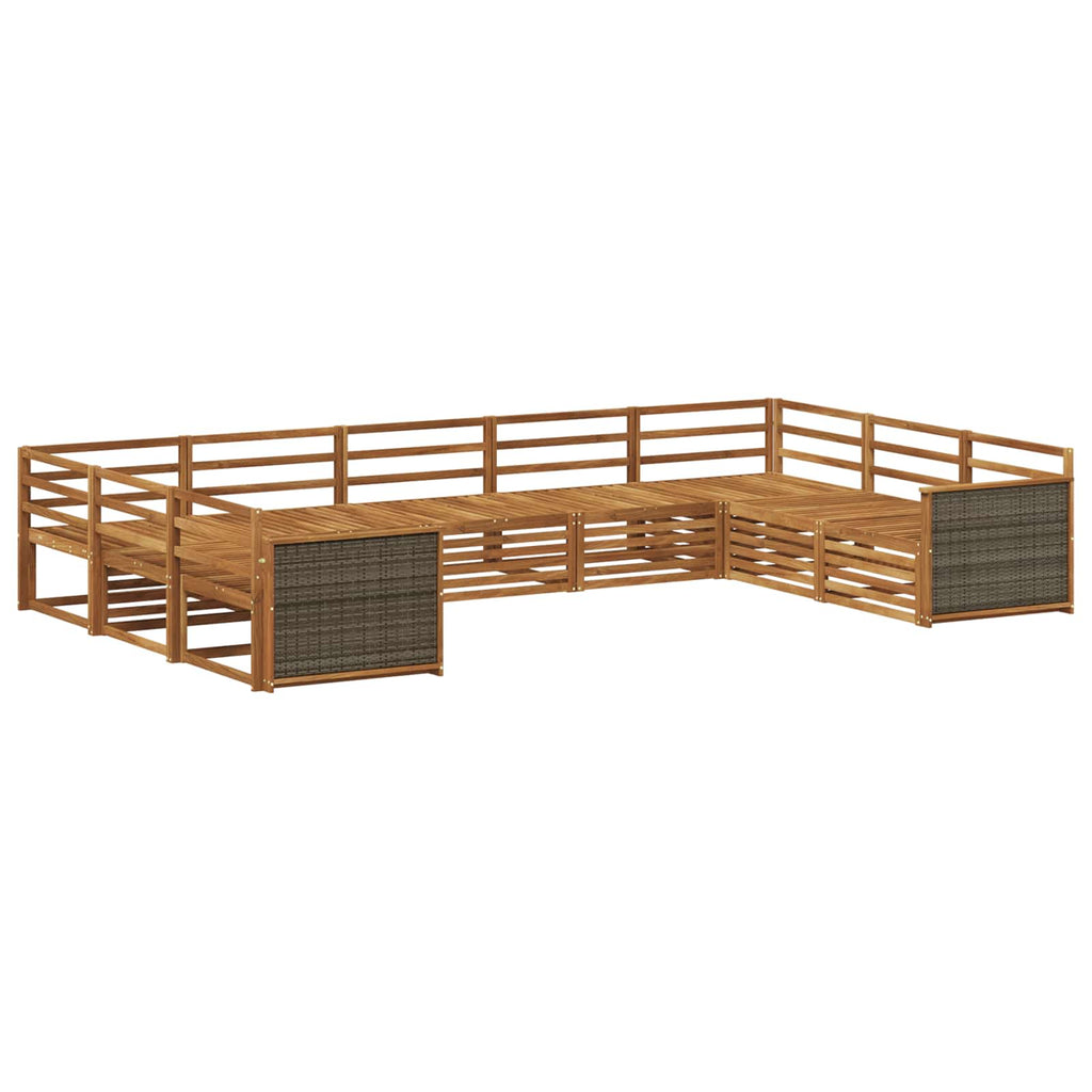 vidaXL Zestaw sof na zewnątrz 9 pcs naturalny Lite Drewno Akacji