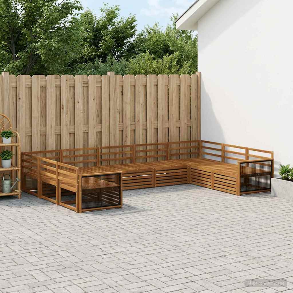 vidaXL Zestaw sof na zewnątrz 9 pcs naturalny Lite Drewno Akacji