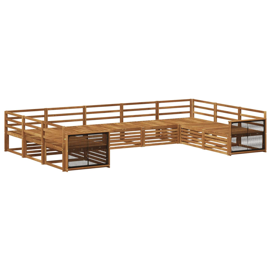 vidaXL Zestaw sof na zewnątrz 9 pcs naturalny Lite Drewno Akacji